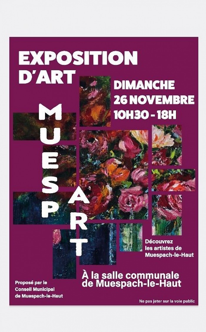 Exposition d'art le 26 novembre 2023 de 10h30 à 18h